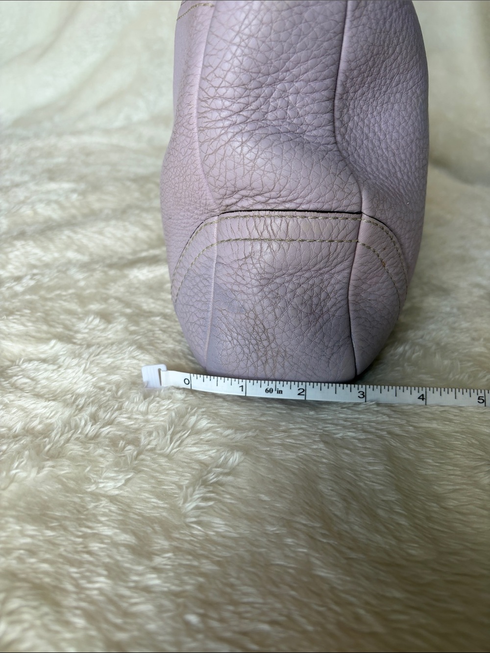Coach Pebbled Leather Hobo Shoulder Bag  | Lilac/Cream Trim - Picture 13 of 14